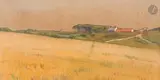 Paysage de Bretagne by Charles Guilloux, 1899, Pastel et traits de fusain, sold Mar 2026