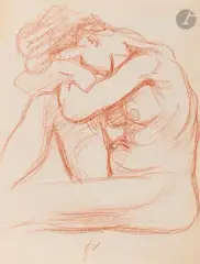 Femme nue tête reposée sur son genou by Félix Vallotton, Sanguine, sold Mar 2026