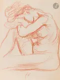 Femme nue tête reposée sur son genou by Félix Vallotton, Sanguine, sold Mar 2026