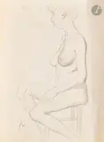 Femme nue assise by Félix Vallotton, Crayon noir, sold Mar 2026