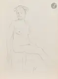 Femme nue assise by Félix Vallotton, Crayon noir sur papier vergé, sold Mar 2026