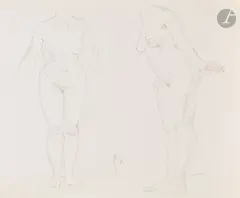 Études de femme nue by Félix Vallotton, Crayon noir, sold Mar 2026