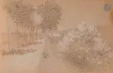Le Sentier by Achille Laugé, Fusain, craie blanche et pastel, sold Mar 2026