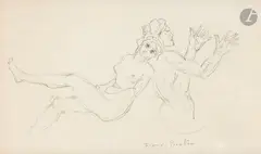 Couple, vers 1923-1929 by Francis Picabia, Crayon noir, sold Mar 2026