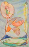 Personnage fleur by Léopold Survage, 1951, Aquarelle, sold Mar 2026