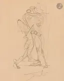 Couple érotique by Salvador Dalí, vers 1934, Crayon sur page de papier d’écolier ligné, sold Mar 2026
