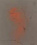 Le Monstre rouge by Hans Bellmer, 1952, Encre et rehauts de gouache rouge sur papier bleu, sold Mar 2026