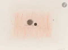 Composition by Léon Arthur Tutundjian, 1968, Encre de Chine et crayons de couleur, sold Mar 2026