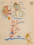 Judokas by Yves Klein, Gouache, sold Mar 2026