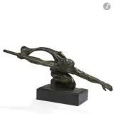 SCULPTEUR & LES NEVEUX DU JULES LEHMANN ÉDITEUR Le Lancer,épreuve by Alexandre Kelety, Épreuve en bronze à patine brun nuancé de vert olive, sold Mar 2026