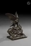 Aigle terrassant un lièvre by Antoine-Louis Barye, vers 1840, Bronze à patine brune richement nuancée Epreuve ancienne signée « Barye » et fondue par «, sold Mar 2026