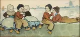Enfant jouant au bord de l’eau en Hollande by Ethel Parkinson, Lithographie en couleur, sold Jun 2023
