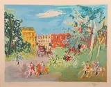 Le Bois de Boulogne. c.1950 by Jean Dufy, Lithographie en couleurs sur vélin, sold Feb 2023