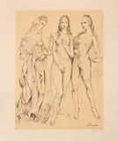 La Jeunesse. 1960 by Tsuguharu Foujita, Lithographie sur vélin, sold Feb 2023
