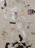 Homme au pistolet noir by Nebojsa Bezanic, Encre et gouache sur papier signée en bas à droite à l'envers et datée (20)05, sold Nov 2022