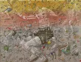 Nebojsa BEZANIC (1964) Scène fantastique, Le pianiste by Nebojsa Bezanic, Technique mixte dont encre et gouache sur papier, sold Nov 2022
