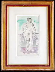 Nu debout by Henri Lebasque, Aquarelle et encre sur papier, sold Jun 2022