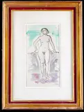 Nu debout by Henri Lebasque, Aquarelle et encre sur papier, sold Jun 2022
