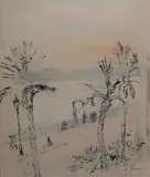 La Promenade des anglais by André Hambourg, 1949, Encre et rehauts de couleur (pastel ou aquarelle) sur papier, sold Jun 2022