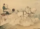 Carrick à pompe by Eugène Lami, Aquarelle sur papier, sold May 2022