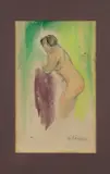 Nue à la toilette by Henri Lebasque, Aquarelle et crayon sur papier, sold May 2022