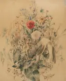 Étude de fleurs by Adolphe Bonny, 1865, Aquarelle sur papier bis Signée en bas à droite et datée, sold May 2022