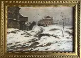 Hameau enneigé by Gaston Guignard, Pastel signé en bas à droite, sold Mar 2026