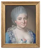 Portrait de Maria Anna Massip, Aetatis suae 25 (nom anciennement inscrit au dos) by Chevalier Joseph de Saint-Michel, Pastel, sold Mar 2026