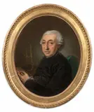 Portrait d'un scientifique au microscope by Christian August Lorentzen, Toile ovale, sold Mar 2026