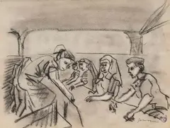 Étude de personnages by Léopold Survage, Crayon noir, sold Apr 2026