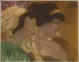 Couple de femmes (les courtisanes ?) by Claudius Denis, Eau-forte et aquatinte en couleurs, imprimée par l'artiste, tirée à six exemplaires et déd, sold Apr 2026