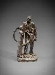 Paveur tête nue by Jules Dalou, Épreuve en bronze à patine brune, sold Apr 2026