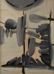 Sans titre by Ladislas Kijno, 1959, Gouache sur papier, sold Dec 2024