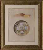 Projet de décor d’une coupole by D. Marinier, Aquarelle et gouache sur traits de crayon noir, sold Nov 2024