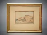 L’Arc de Janus quadriponte au Forum boarium de Rome by Victor-Jean Nicolle, Plume et encre brune, aquarelle, sold Nov 2024