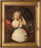 Portrait d’une jeune fille à la toilette by William Edward Millner, Toile, sold Nov 2024