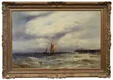 Navire près d’un quai by Gustave de Breanski, Toile sur leur toile d’origine, sold Nov 2024