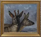 Bouquetins dans un paysage by Joseph-Émile Gridel, Toile, sold Nov 2024