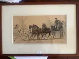 Calèche by Georges Larocque, Encre et aquarelle située Bois de Boulogne et datée, sold Nov 2025