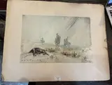 Scène de bataille by Jules Finot, 1872, Aquarelle, sold Oct 2025