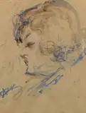 Profil de femme by Paul Krôn, Aquarelle, sold Jul 2025