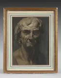 Portrait de Pierre Puget by Giovanni Rossi, Toile, grisaille, sold Jun 2025