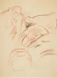 Malade alitée by Othon Friesz, Sanguine et fusain, sold Mar 2025
