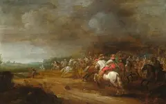 Scène de bataille by Pieter Meulener, Panneau, sold Mar 2025