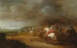 Scène de bataille by Pieter Meulener, Panneau, sold Mar 2025
