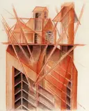 Construction…Study, No.8 by Melvin Charney, Pastel et conté sur papier, sold May 2026