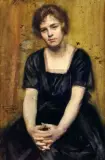 Élegante à la robe noire by Herman Richir, Pastel, sold Mar 2026