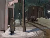 Montréal (la nuit) by Philip Surrey, Gouache, sold Mar 2026