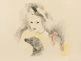 La mort d'Aimée by Marie Laurencin, 1930, Lithographie en couleurs sur papier contrecollé sur carton, sold Dec 2022