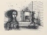 Princesse et chevalier by Jean Carzou, 1980, Lithographie en noir et blanc sur papier, sold Dec 2022
